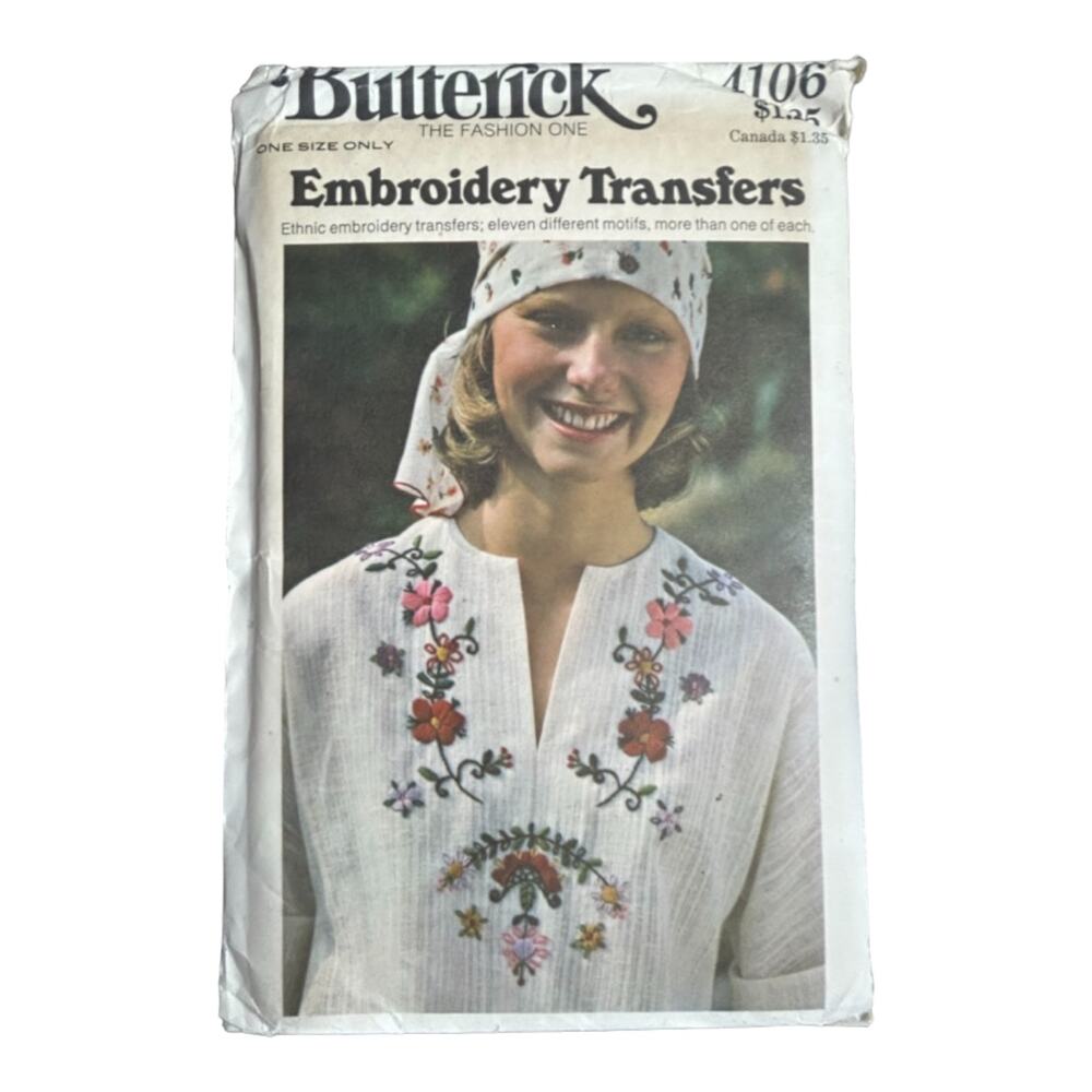 Butterick 4106 Embroidery Transfers Pattern - Size One Size - Picture 2 of 4